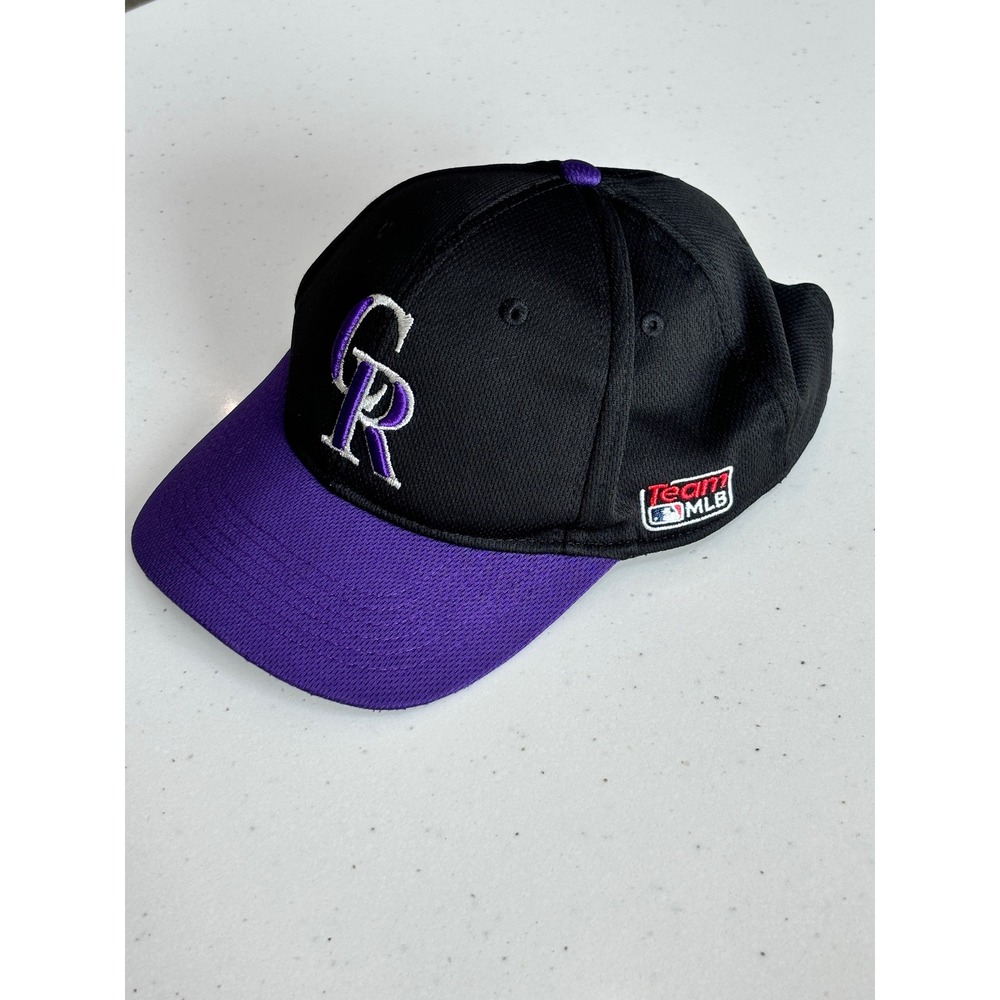 OC Sports Colorado Rockies MLB Baseball Hat Youth Black Purple Adjustable Cap